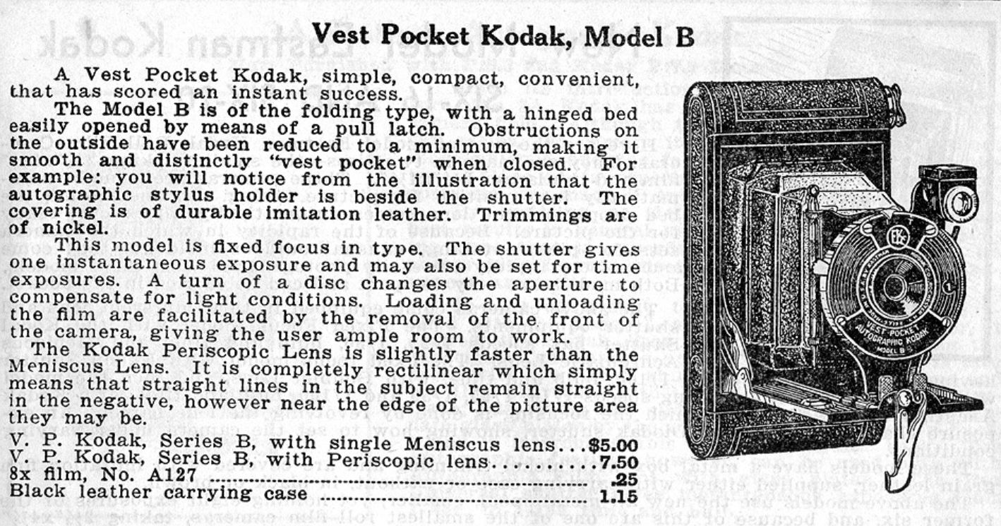 Publicidad Vest Pocket 1932